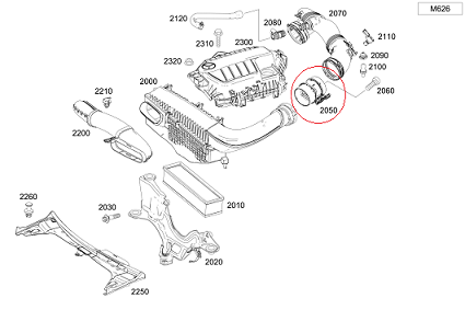 Mercedes W205 626 Motor Hava Akışmetre