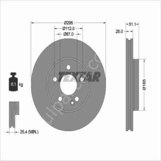 Mercedes C Glass W205 C180 Ön Disk Ayna Takım
