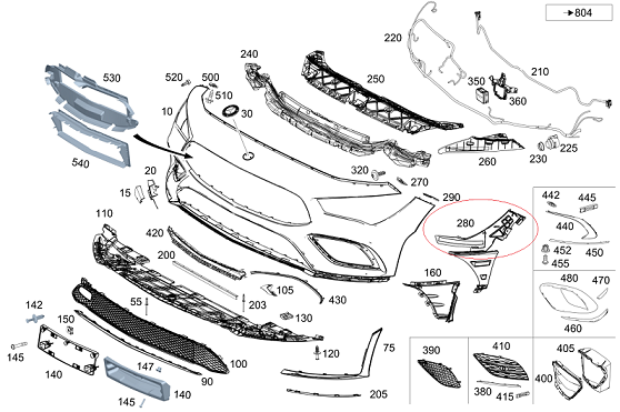 Mercedes Cla W118 Ön Tampon Ana Taşıyıcı/Tampon Braketi Sağ