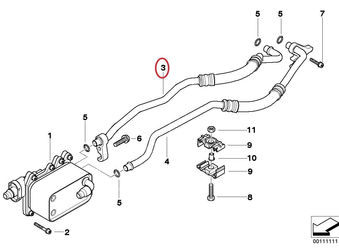 Bmw E60/65/83 320/520/730d M47N/N47 Motor Şanzuman Yağ Borusu/Yoğ Hortumu Giriş