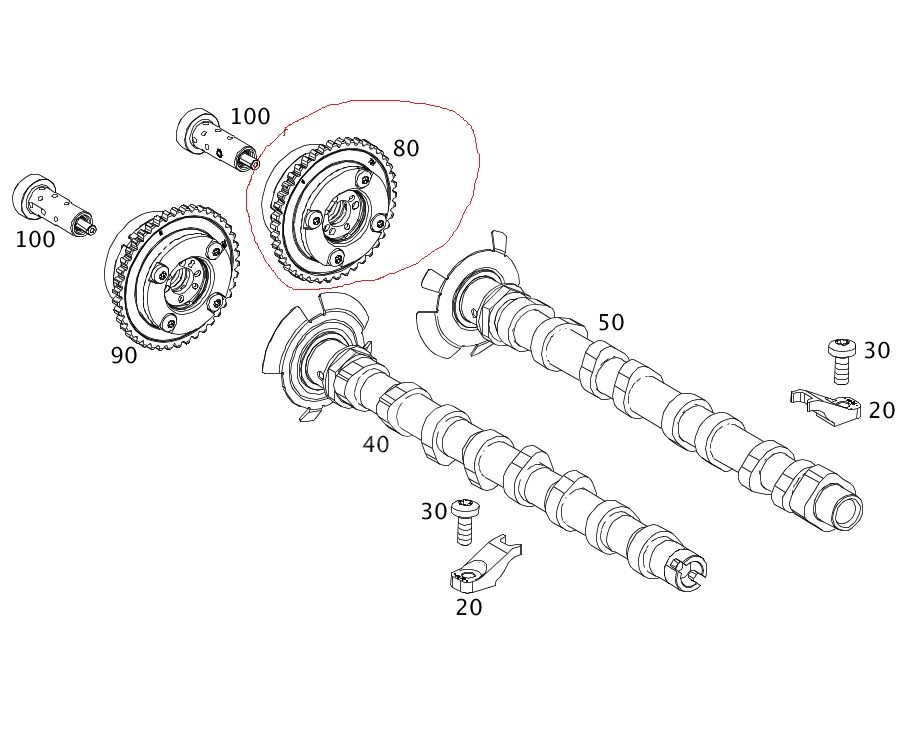 Mercedes W205/176/246/117/X156 260/264/270/274 Motor Vanus /Egmme Eksantrik Mil Ayarlayıcı