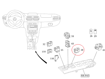 Vaneo W414 Dış Dikiz Ayna Kumanda Düğmesi/Ayna Şalteri