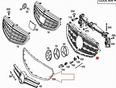 Mercedes W212 Ön Panjur Nikelaj Çerçevesi