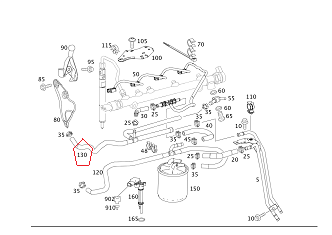 Mercedes W204 646 Motor(Dizel) Yakıt Emiş Hattı/ Yakıt Borusu/Mazot Hortumu