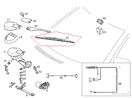 Mercedes W210 Ön Cam Silecek Lastiği/Silecek Süpürgesi 630mm