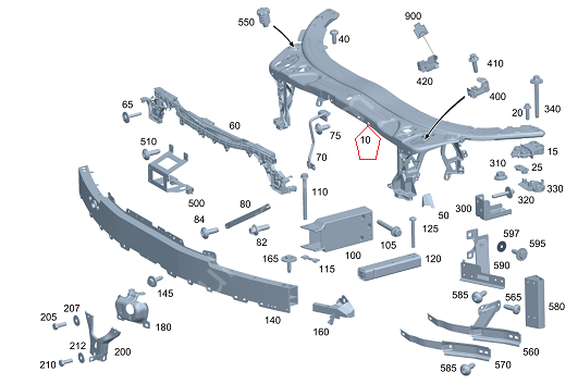 Mercedes W205 Ön Panel/Enine Taşıyıcı