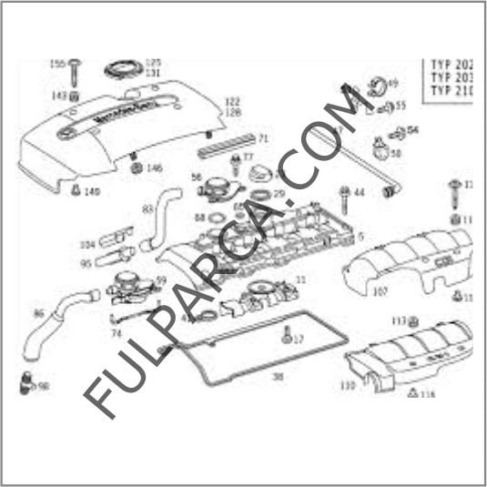 Mercedes Class W203 Üst Subap Kapak Yedek Parça ip