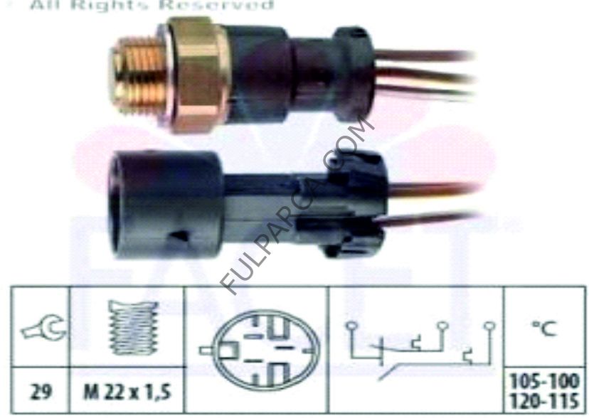 ÜÇ FİŞLİ FAN MÜŞÜRÜ 105°C -100°C 120°C - 115°C