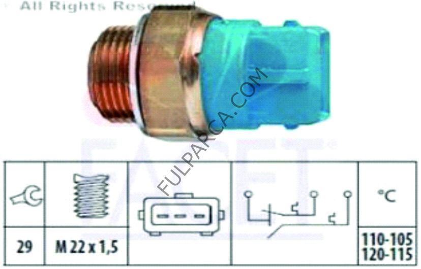 ÜÇ FİŞLİ FAN MÜŞÜRÜ110°C - 105°C 120°C - 115°C