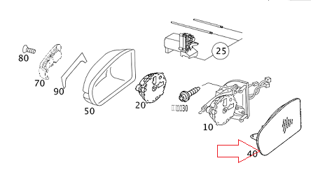 Mercedes W203 Elektrikli Ayna Camı 00/04