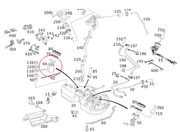 Mercedes W211 112/271 Motor Benzin Pompası/Yakıt Besleme Ünitesi