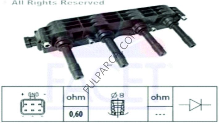 Opel Astra G,Corsa C,Vectra C,Zafira A,Meriva A Ateşleme Bobini
