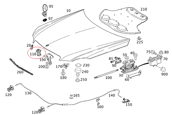 Mercedes E Seri W212 Motor Kaput Yayı/Suspansiyon Elemanı