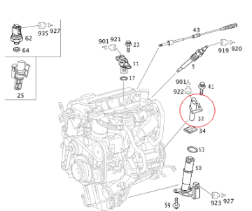 Mercedes W210/W202/W163 104/112/113 Motor Krank Devir Sensörü/Krak Sensörü Motor Krank Devir Sensörü/Krak Sensörü