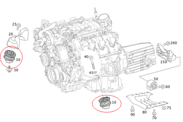 Mercedes W221 642 Motor Motor Kulağı/Motor Takozu(Kopya)