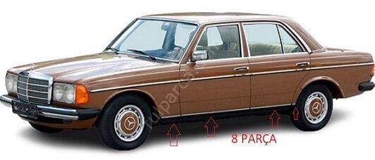 Mercedes W123 Kasa Marşpiyel Çıtası Nikelaj Takım/Kapı Nilajı/Nikelaj Takımı (1976-1985)