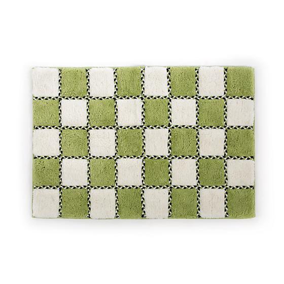 Covent Square Bath Rug - Green & White