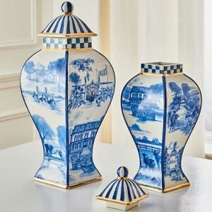 Royal Toile Ginger Jar - Large