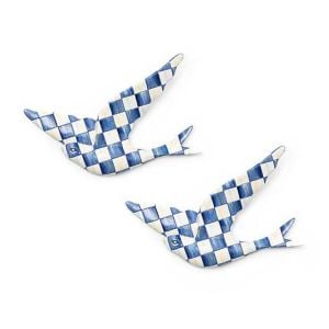 Royal Check Swallowtail Duo Wall Decor