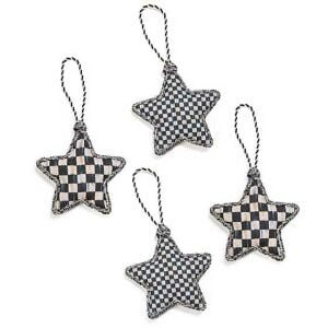 Courtly Check Star Ornaments - Set of 4