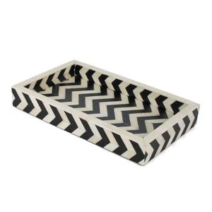 Piazza Small Tray - Black & Ivory