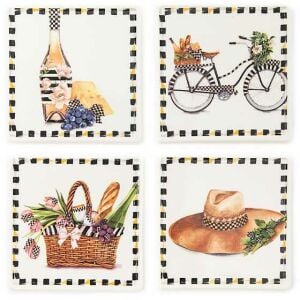 Vino Alfresco Coasters - set of 4