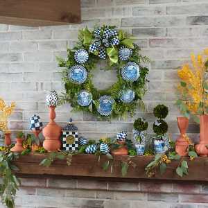 Fern Wreath - Royal Toile