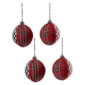 Tartastic Ball Ornaments - Set of 4