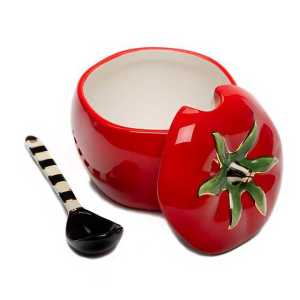 Lidded Tomato Dish with Spoon