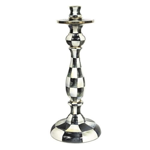 Courtly Check Enamel Candlestick - Large