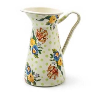 Wildflowers Enamel Large Practical Pitcher - Green