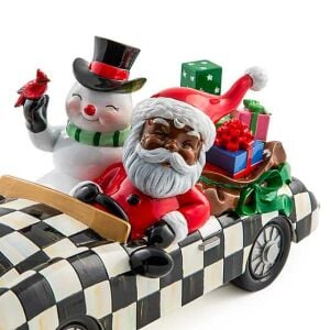 Granny Kitsch Special Delivery Black Santa In Car