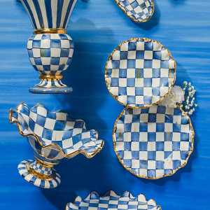 Royal Check Fluted Dinner Plate