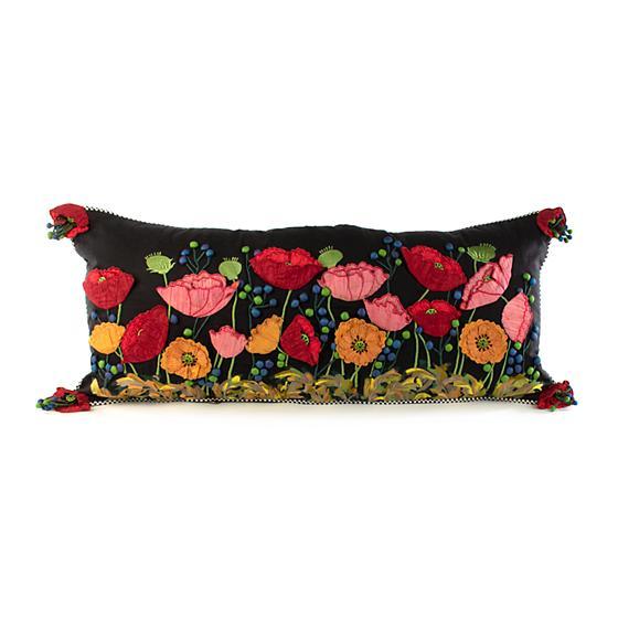 Poppy Lumbar Pillow - Black