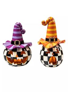 Illuminated Happy Jack Pumpkin - Purple Hat