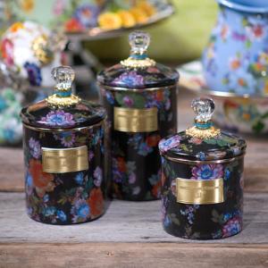 Flower Market Large Canister - Black