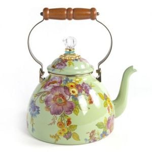 Flower Market 3 Quart Tea Kettle - Green