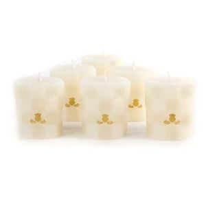 Check Votives - Ivory - Set of 6