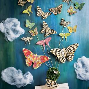 Courtly Check Butterfly Wall Decor