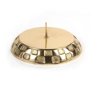 Check Pillar Candle Holder - Gold