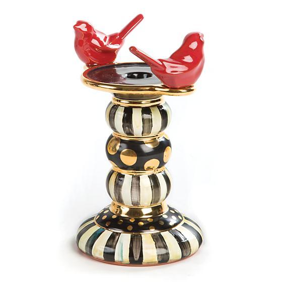 Courtly Stripe Bird Candlestick - Tall