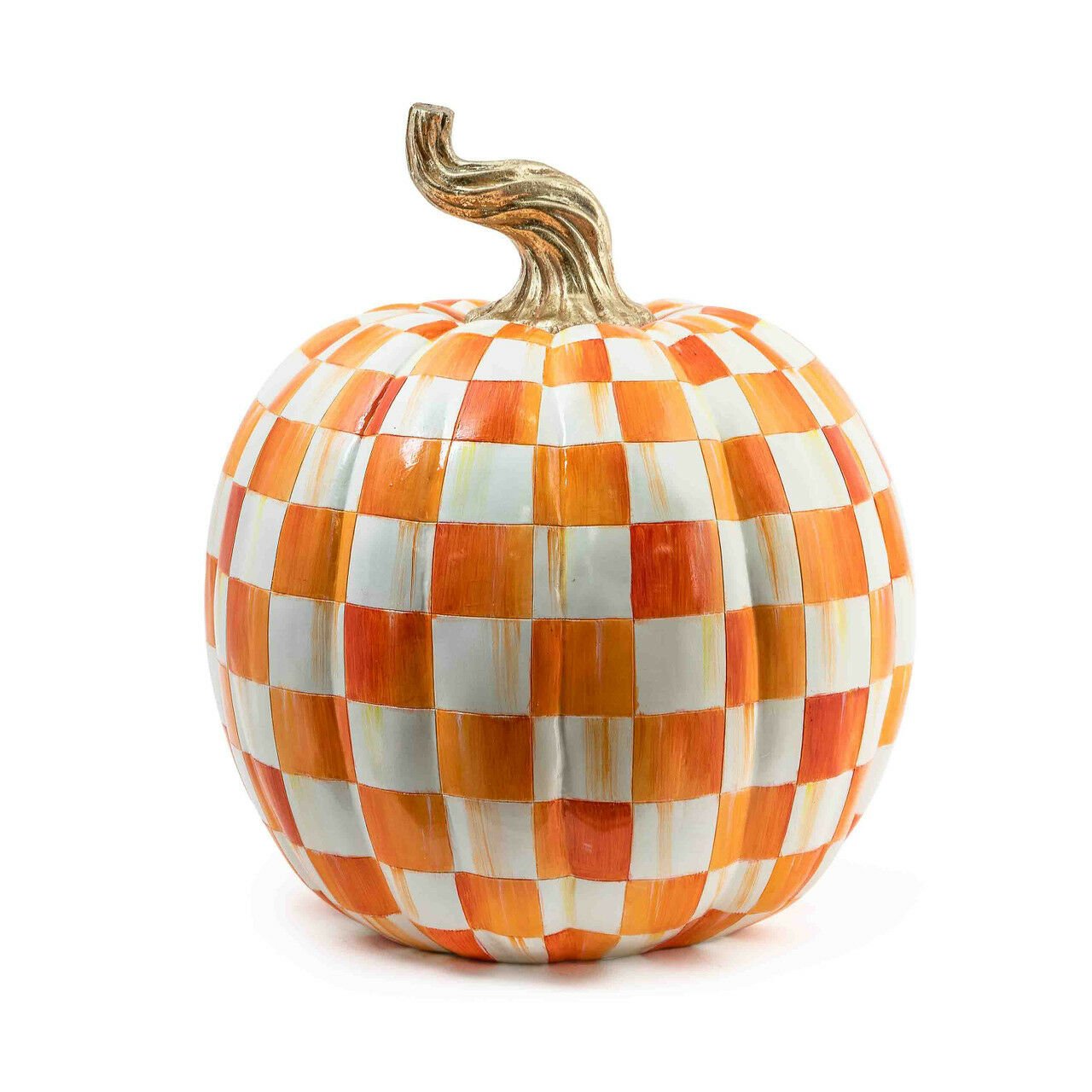 Orange Check Pumpkin - Large