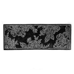 Wild Rose Rug - 2'6'' x 8' Runner - Black