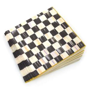 Courtly Check Paper Napkins - Dinner - Gold