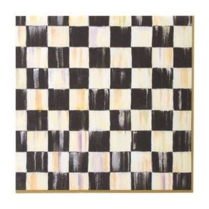 Courtly Check Paper Napkins - Dinner - Gold