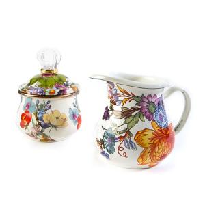 Flower Market Lidded Sugar Bowl - White