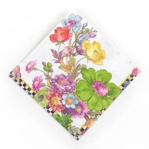 Flower Market Paper Napkins - Luncheon - White