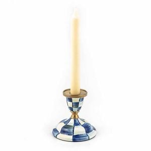 Royal Check Enamel Candlestick - Short