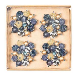 Starry Night Beaded Napkin Rings - Set of 4