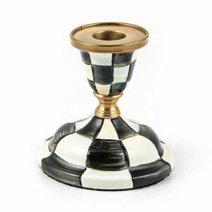 Courtly Check Enamel Candlestick - Short